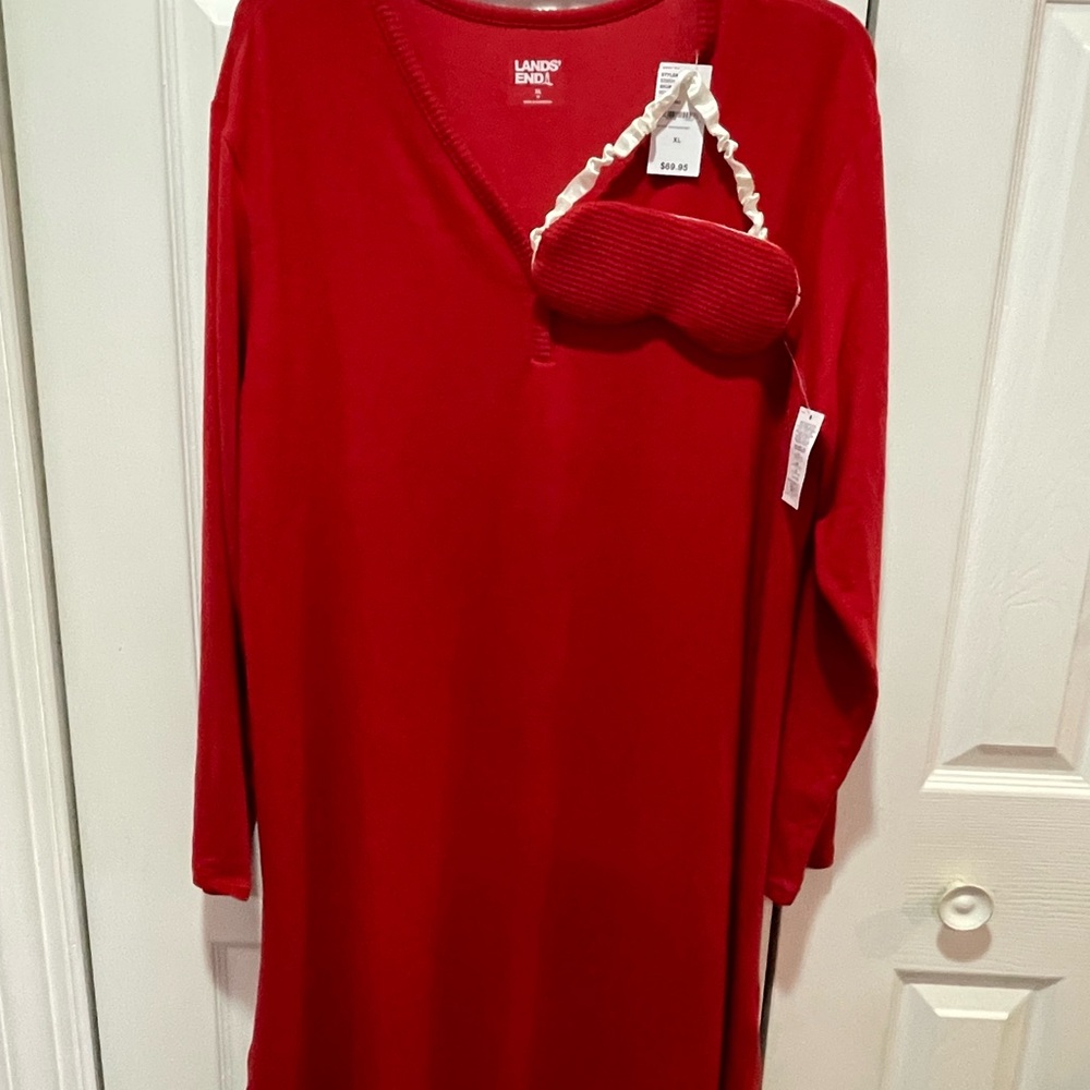 Lands' End Vibrant Red Sleepwear Set